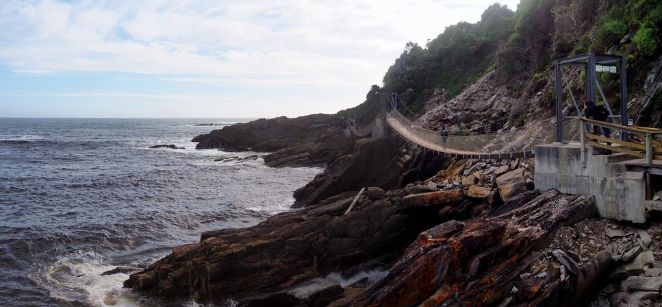 Pont suspendu dans le parc national de Tsitsikamma
Altitude : 34 mètres