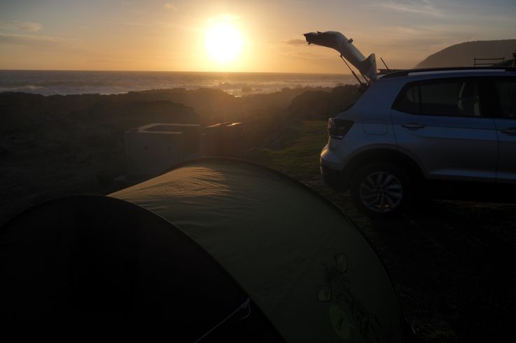 Coucher de Soleil sur le Dolphin Campsite dans le parc national de Tsitsikamma
Altitude : 31 mètres