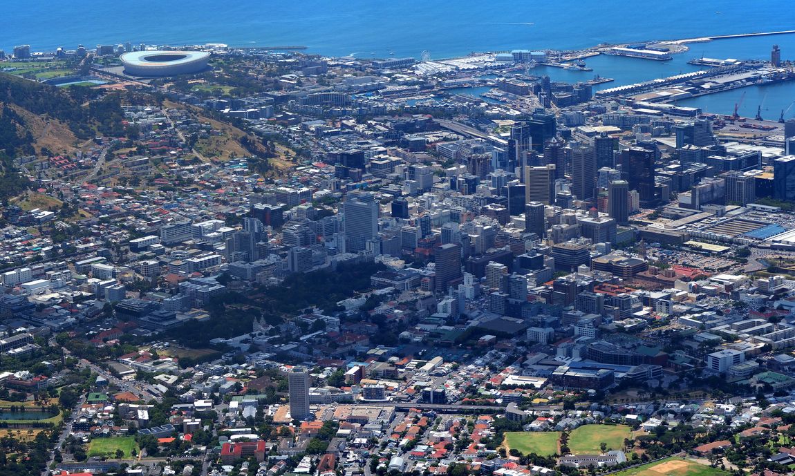 Cape Town depuis Table Mountain 
Altitude : 1096 mètres