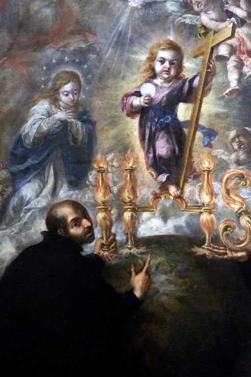 Saint Ignace de Loyola et Saint François d'Assise contemplant l'Eucharistie par Juan de Valdés Leal (Musée des beaux-arts de Séville)