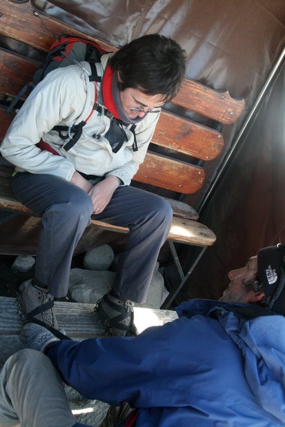 Pose des crampons au glacier Perito Moreno