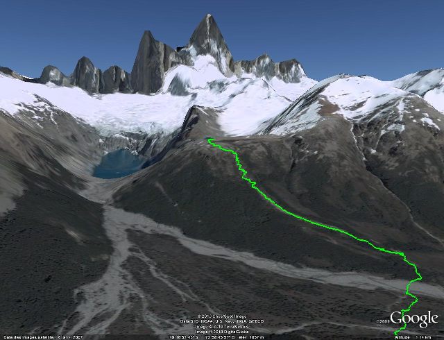 Relevés GPS rando Fitz Roy