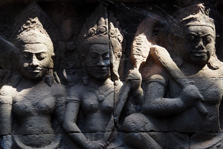 Le temple d'Angkor, la terrasse du Roi lépreux