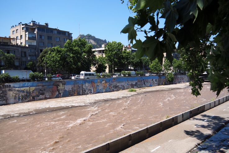 Fresque du fleuve Mapocho à Santiago