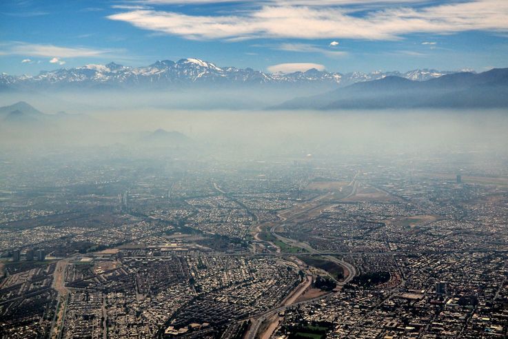 Santiago vu d'avion