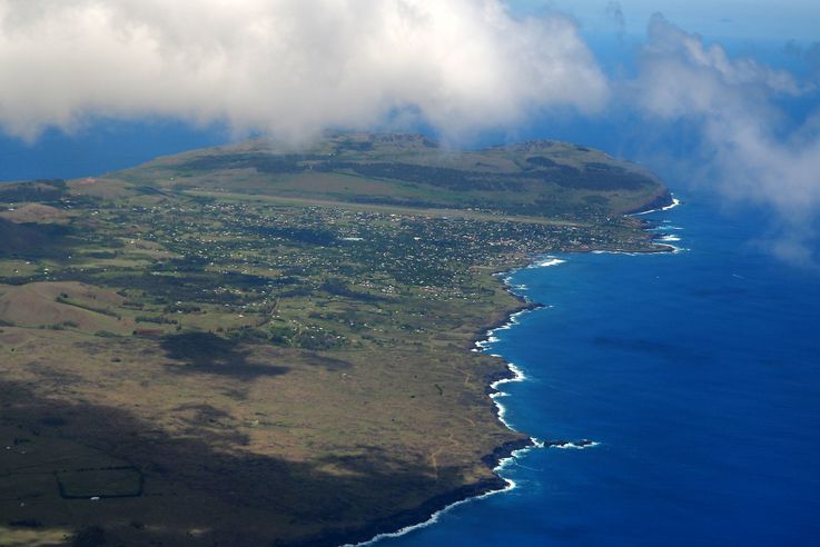 L'île de Pâques vu de l'avion