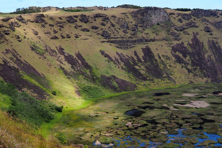 Le volcan Rano Kau - l'île de Pâques