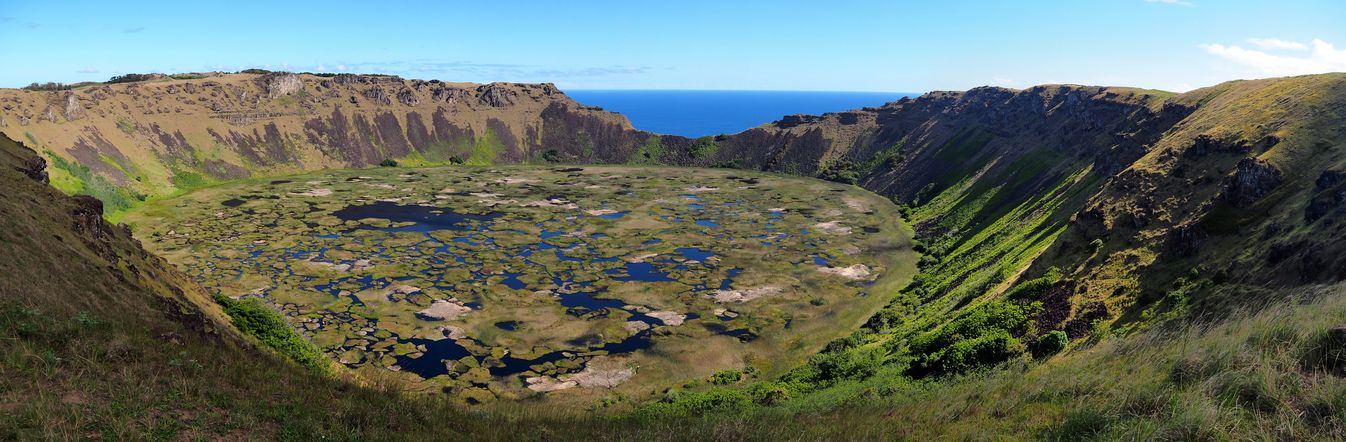 Le volcan Rano Kau - l'île de Pâques