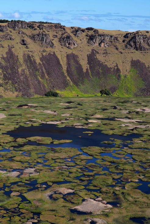 Le volcan Rano Kau - l'île de Pâques