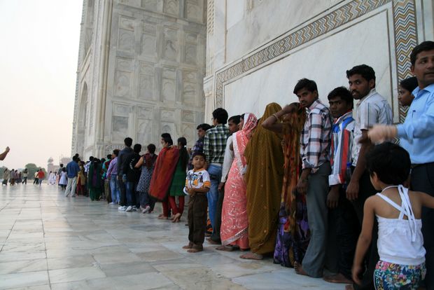File d'attente au Taj Mahal
