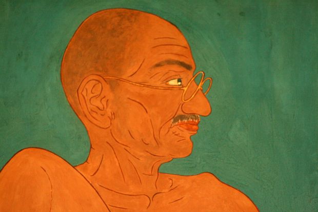 Portrait sur la fresque au Smriti museum (birla house, la maison de Gandhi)