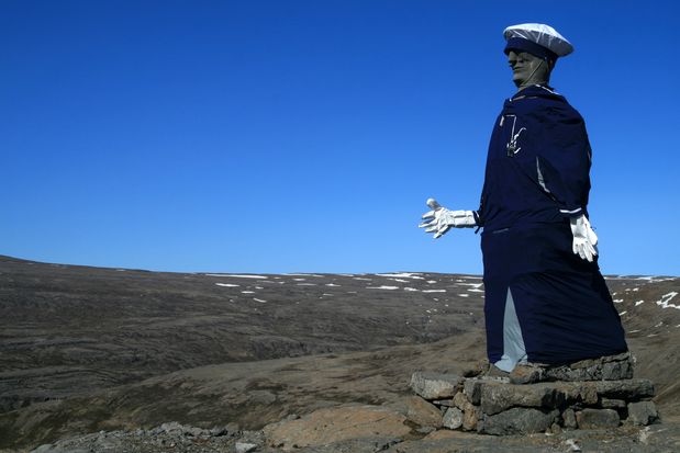 Statue de pierres à Kleifabui. Vestfirðir.