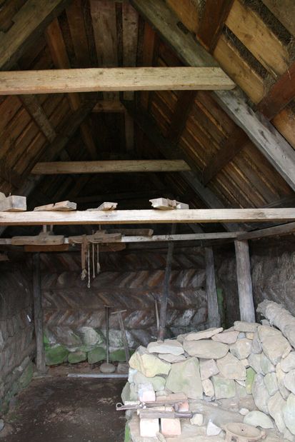 Intérieur maison de tourbe. Glaumbær.