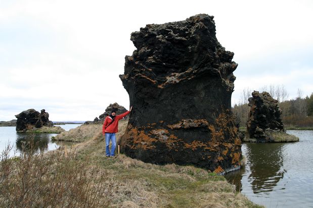 Les restes volcaniques de Kalfastrond Hofdi