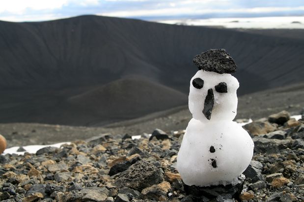 Mon petit bonhomme de neige en haut de Hverfjall