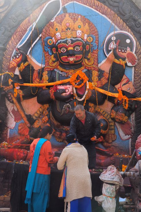 La statue noire Kala Bhairava du Durbar square (Katmandou)
Altitude : 1260 mètres