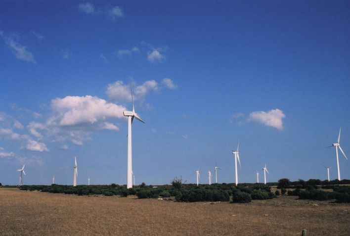 Champ d'éoliennes sur l'île de Gotland