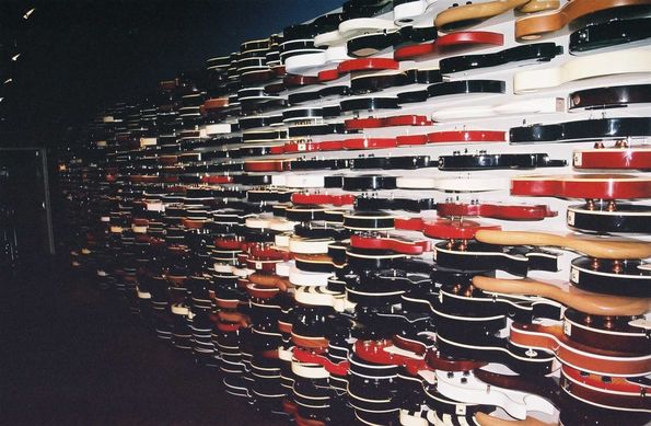 Mur de guitares au Hard Rock Café à New York