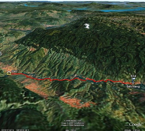 Relevé GPS trek vallée de Mai Chau