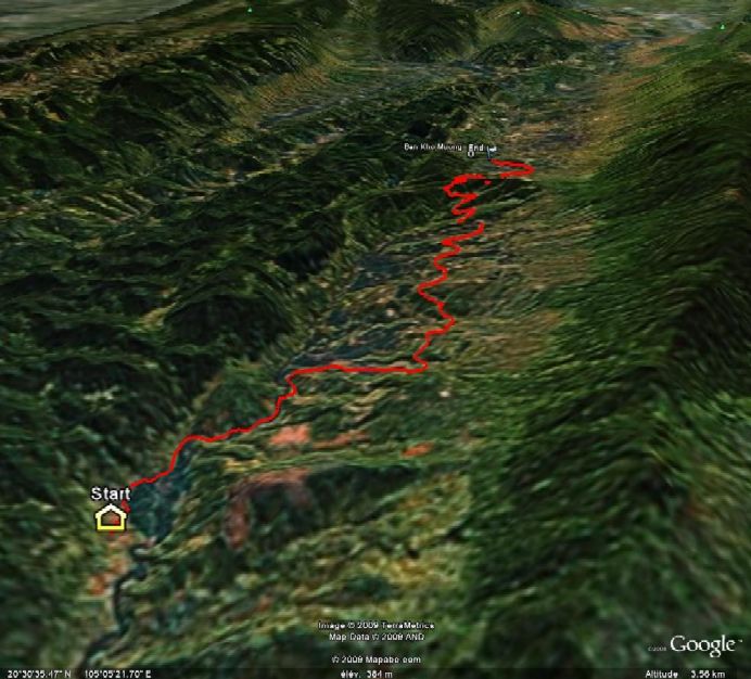 Relevés GPS dans la vallée de Mai Chau