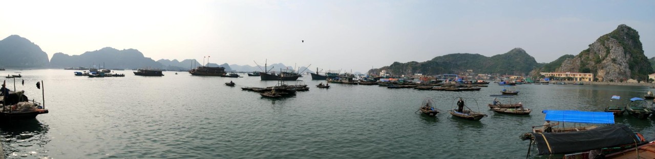 Panoramique sur le port de Cat Ba