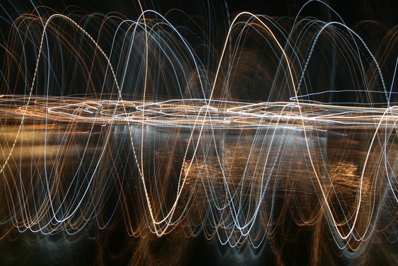Light painting. Baie d'Halong.
