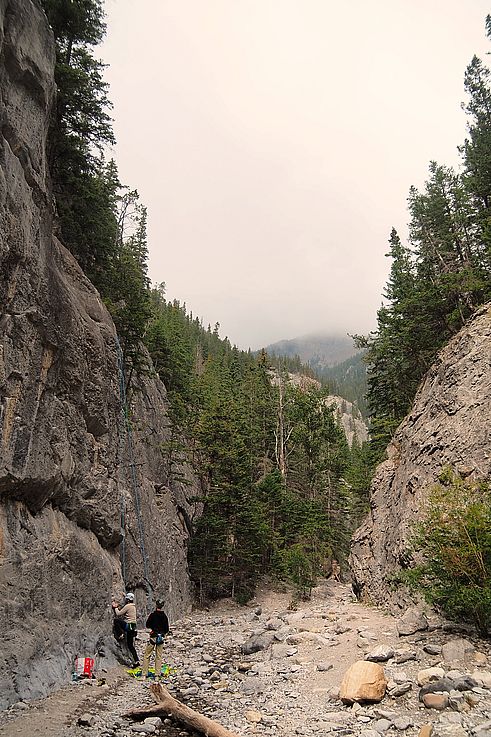 Escalade sur paroi rocheuse dans le Grotto Canyon.