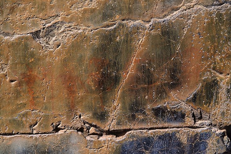 Pictogrammes autochtones sur les parois rocheuses de Grotto Canyon.