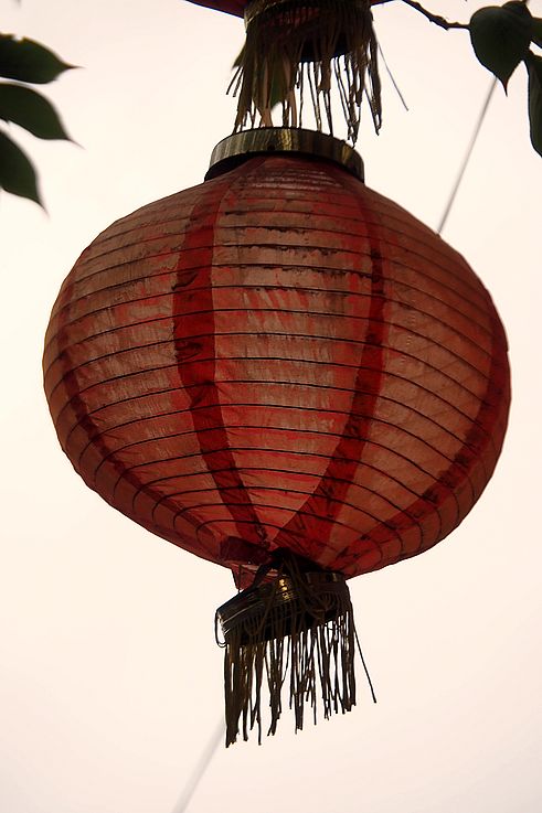 Decorative red lantern in the Chinatown district, Vancouver.