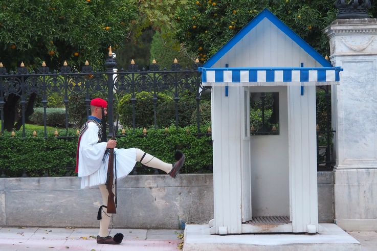 Evzone en el Palacio Presidencial de Atenas