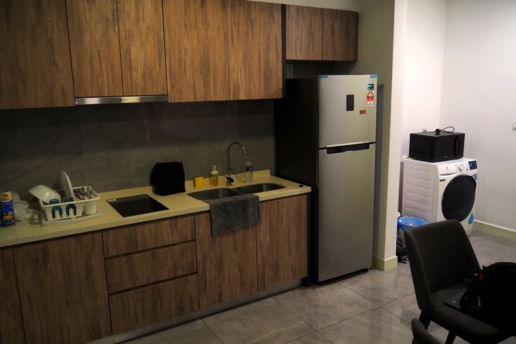 Cuisine intérieure d'un Airbnb à Melaka.